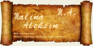 Malina Aleksin vizit kartica